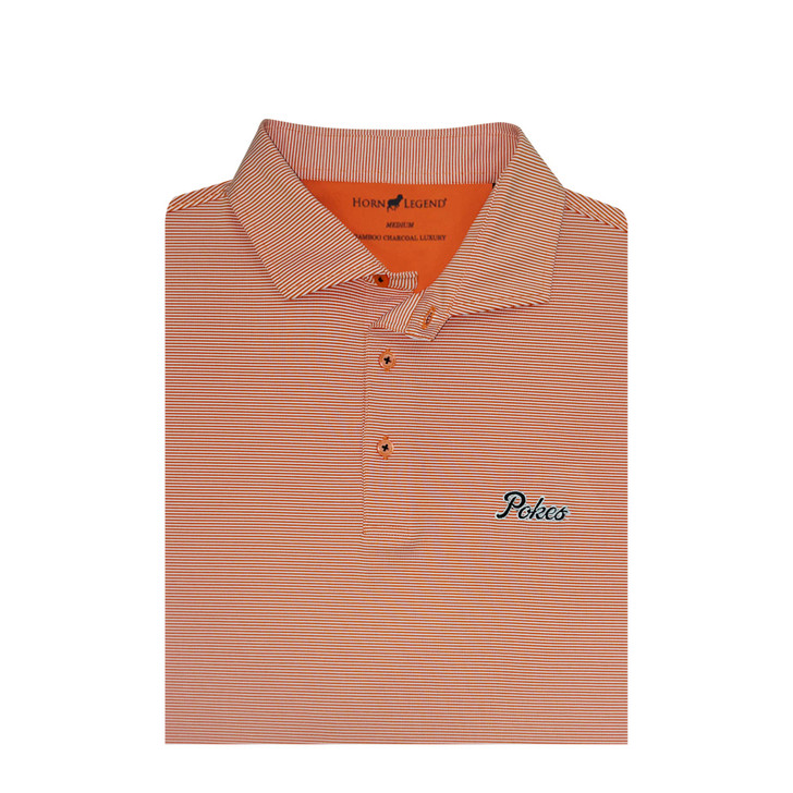 Oklahoma State Pokes Orange 1/24 Stripe Performance Polo