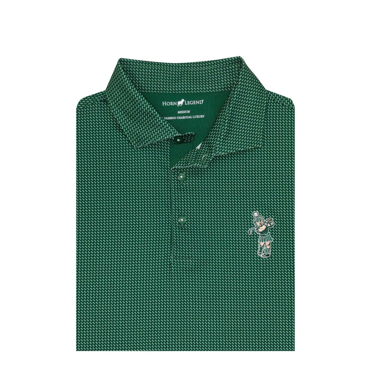Michigan State Golfing Sparty Green Crossways Polo