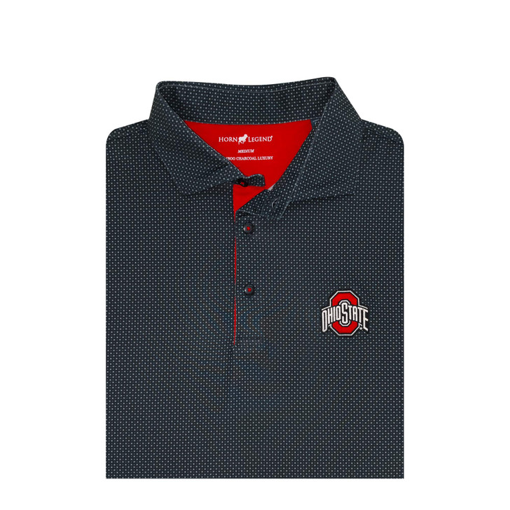 Ohio State Buckeyes Black Checkers Polo