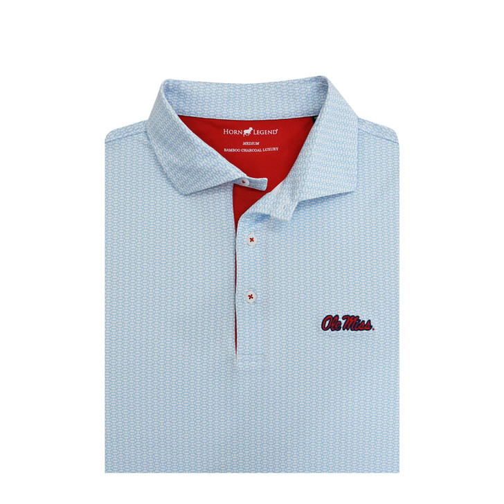 Ole Miss 2025-26 College Football Playoff White and Powder Blue Spiral Polo