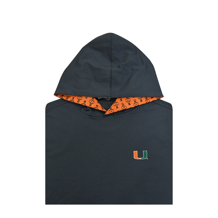 Miami Hurricanes 2025-26 College Football Playoff Custom Trim Charcoal Hoodie