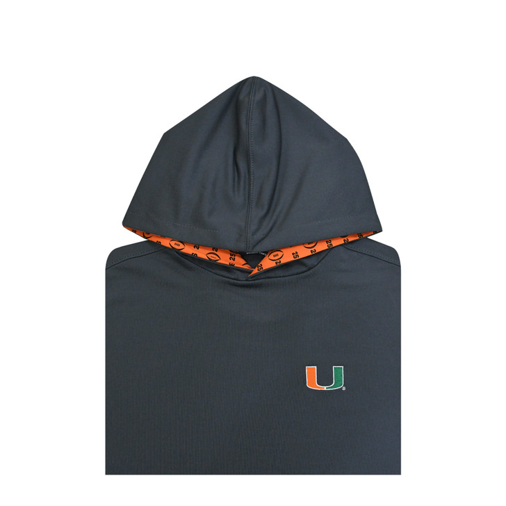 Miami Hurricanes 2025-26 College Football Playoff Custom Trim Charcoal Hoodie - Youth