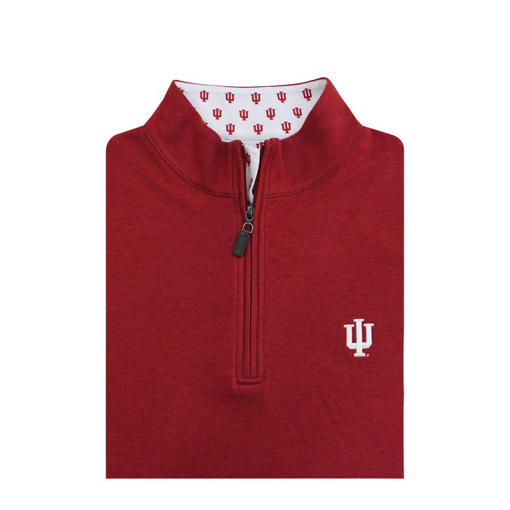 Indiana Hoosiers Crimson Heathered with Pockets Custom Trim Pullover
