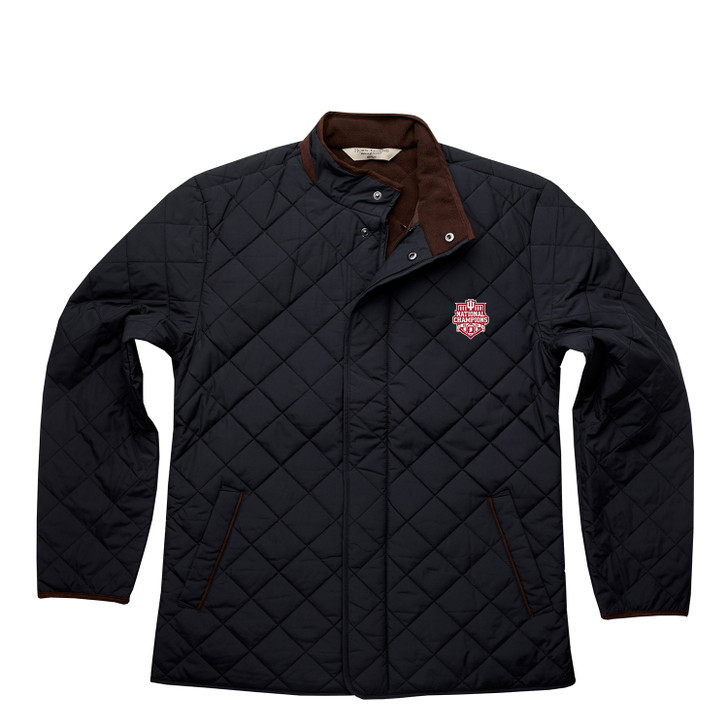 Indiana Hoosiers 2025 National Champions Black Quilted Jacket