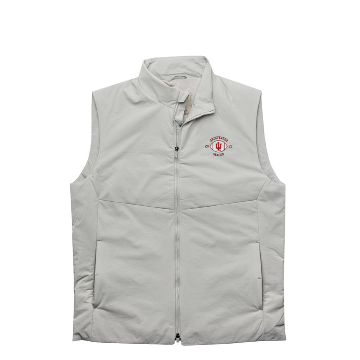 Indiana Hoosiers 2025 UNDEFEATED SEASON Napa Lightweight Full-Zip Vest - Light Grey
