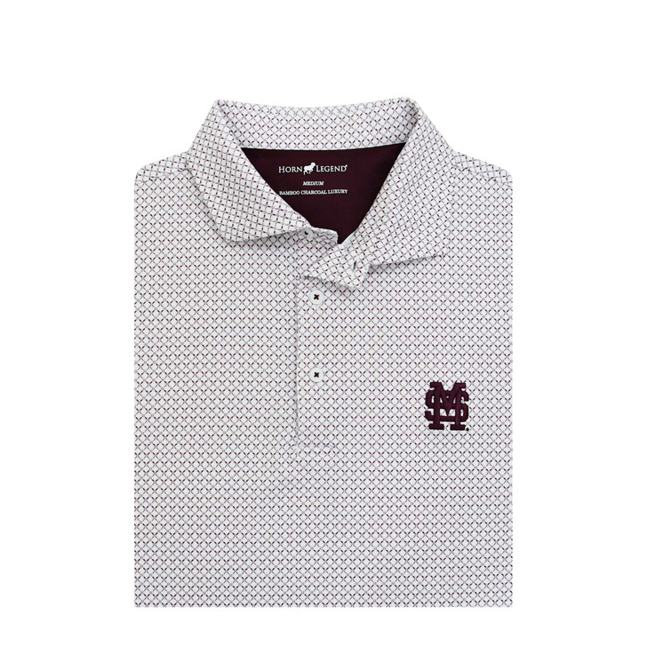 Mississippi State M over S Baseball Logo White Bases Loaded Polo