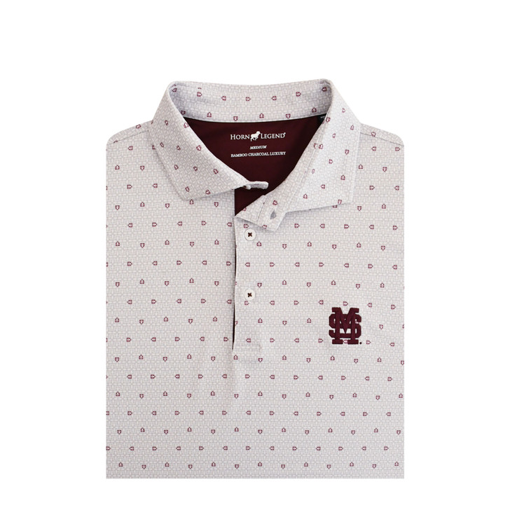 トップス PPFM logo print polo shirt archive Mississippi State M over S Baseball Logo White Home Plate Polo