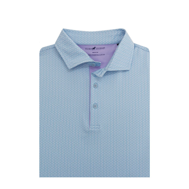 Micro Performance Polo - Light Blue with Lavender