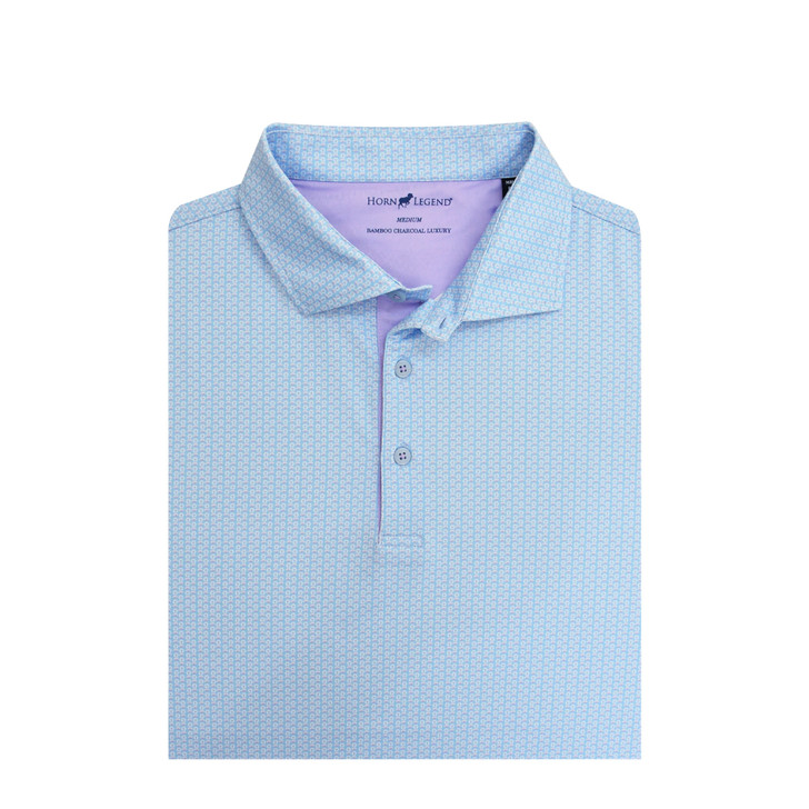 Micro Performance Polo - Light Blue with Lavender