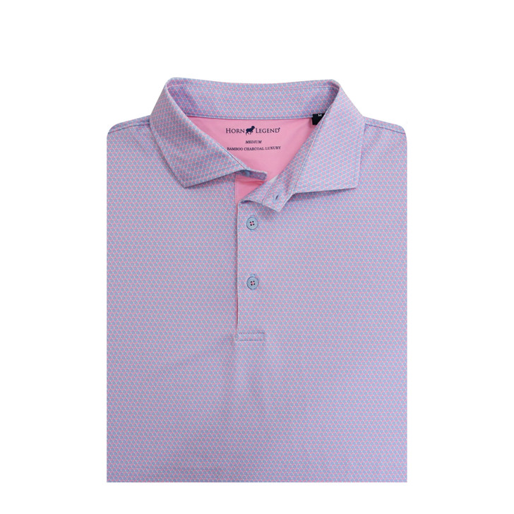Interlink Performance Polo - Rose Quartz with Light Blue