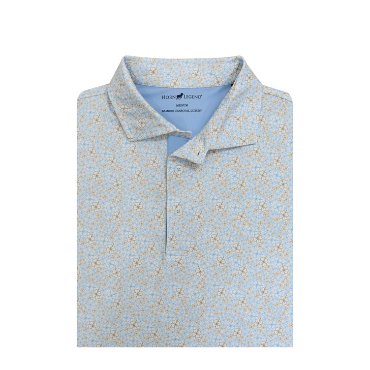 Lucky Performance Polo - Light Blue & Sand