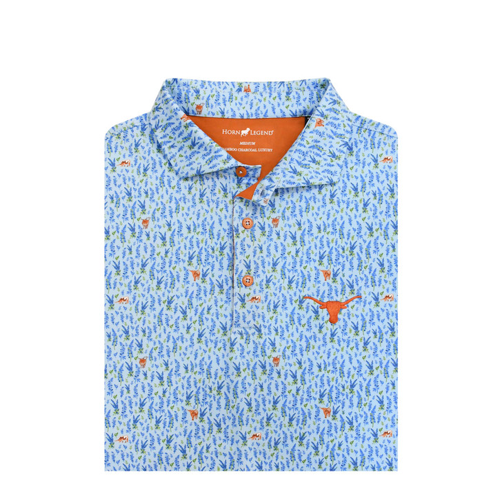 Texas Longhorns Bluebonnet Polo - Light Blue