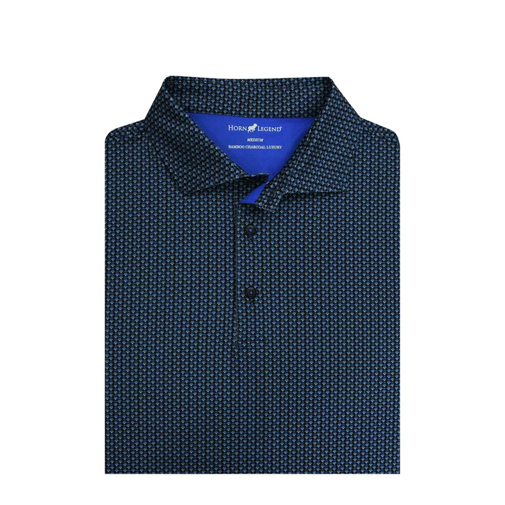 Micro Performance Polo - Black with Grey & Royal