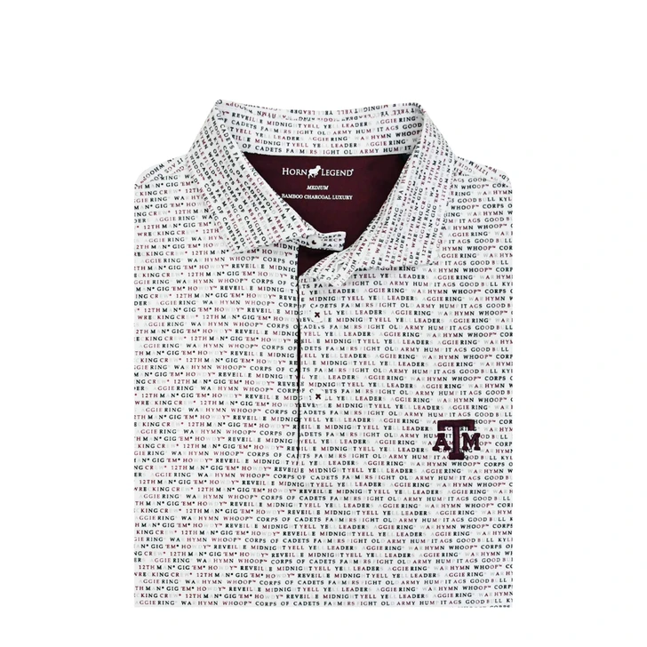 Texas A&M Aggies Wordmark Polo - White