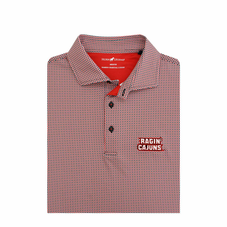 Louisiana Ragin' Cajuns Particolored Gingham Polo - Red