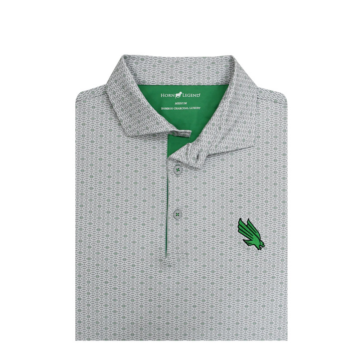 North Texas Mean Green Spiral Polo - Grey