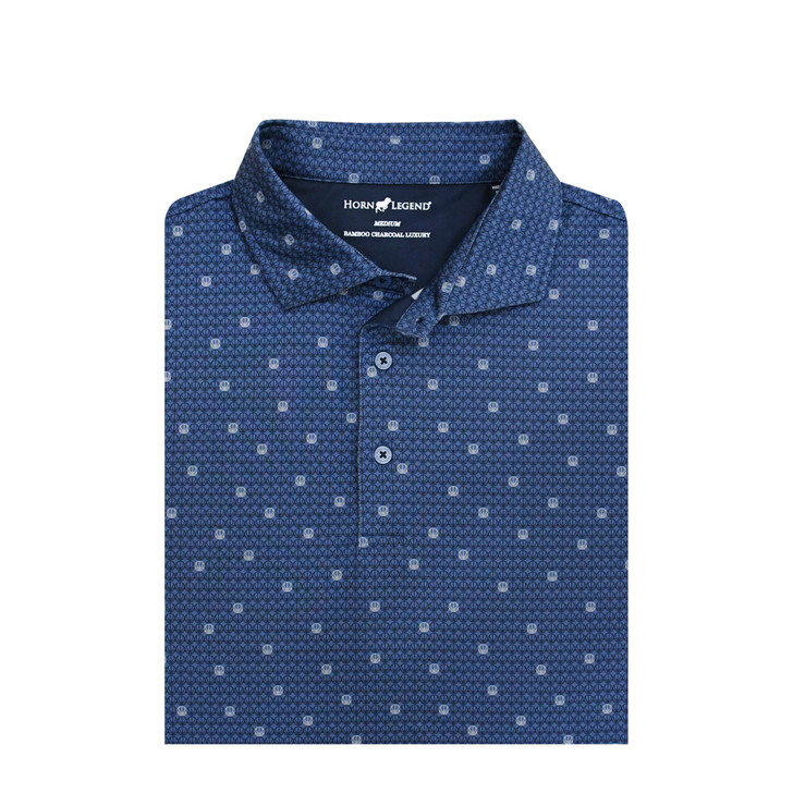 Hoopin' Performance Polo - Moonlight with Navy