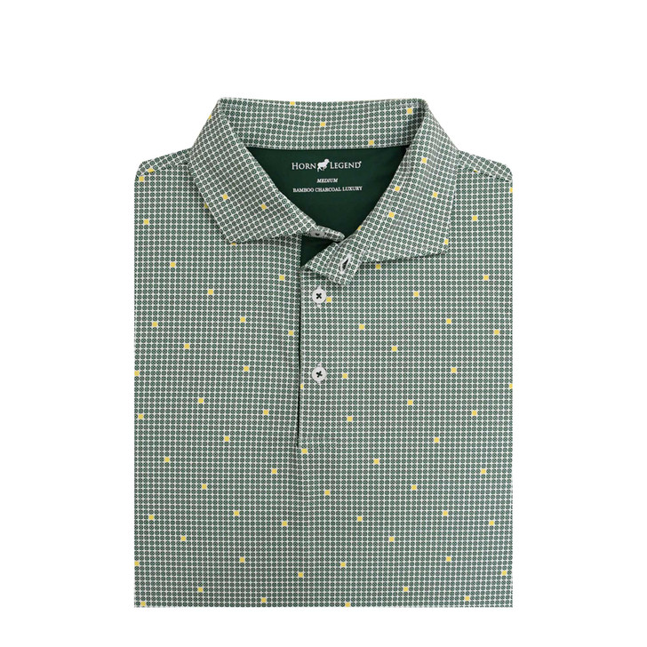Lydian Lion Performance Polo - Green with Gold