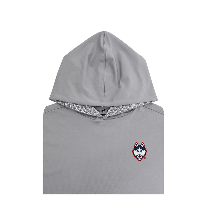 UConn Huskies Swish Custom Trim Youth Hoodie - Grey