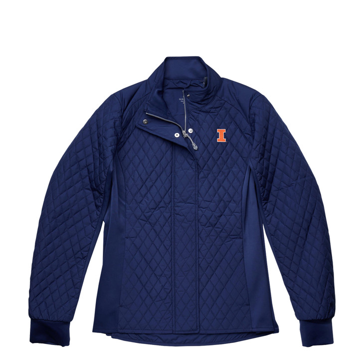 Illinois Fighting Illini Women’s Full Zip Quilted Jacket - Navy
