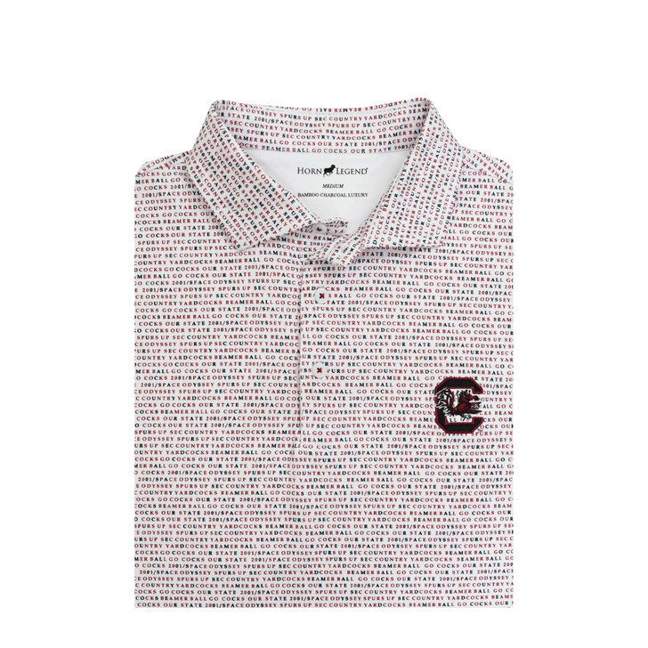 South Carolina Gamecocks Wordmark Polo - White