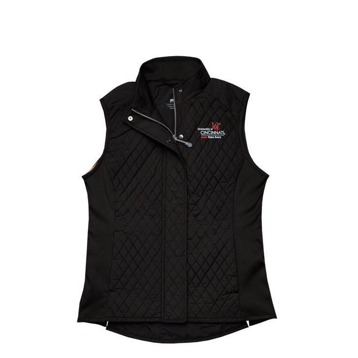 Cincinnati Bearcats Next Lives Here Women’s Full Zip Quilted Vest - Black