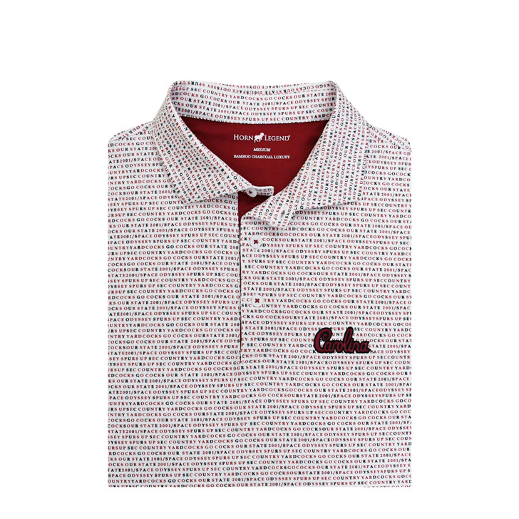 South Carolina Gamecocks Script Wordmark Polo - White with Garnet