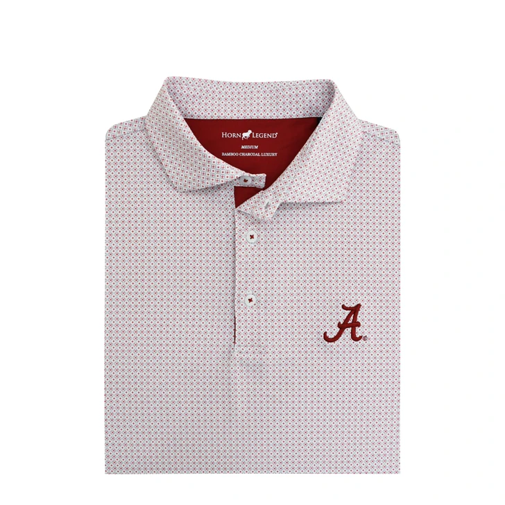 Alabama Crimson Tide Henna Polo - White with Crimson & Grey