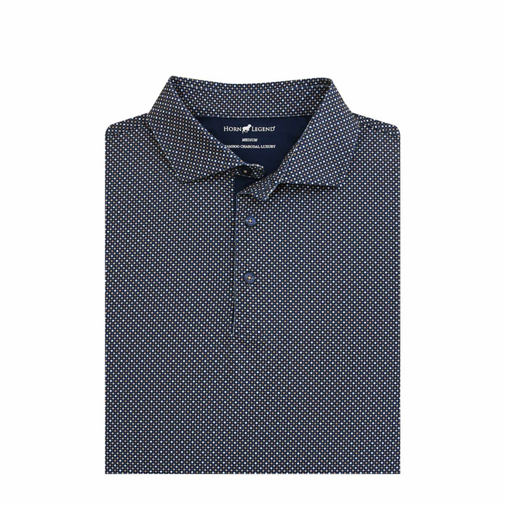 Diamond Performance Polo - Navy with White & Sand