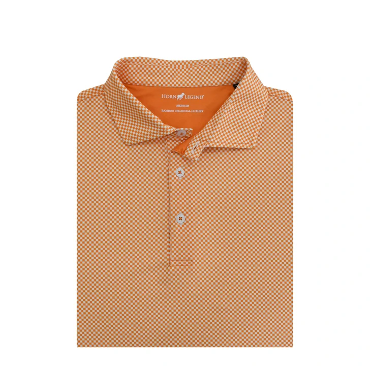 Tennessee Volunteers Checkerboard Print Polo - Orange & White