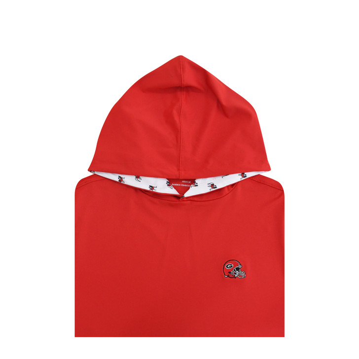 Georgia Bulldogs Helmet Logo Custom Trim Hoodie - Red