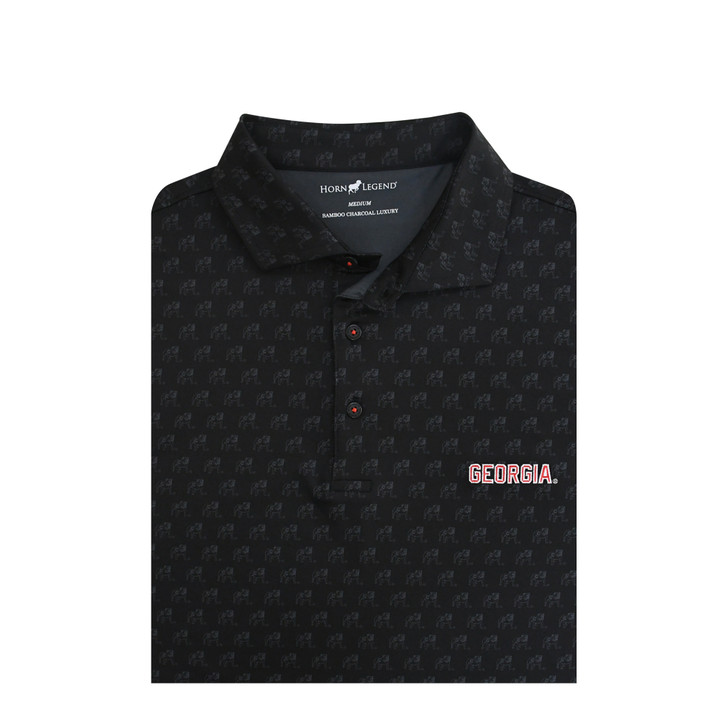 Georgia Bulldogs Logo Print Polo - Black