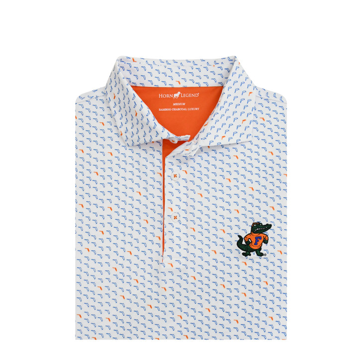 Florida Gators Vintage Fighting Gator Micro State Polo - White