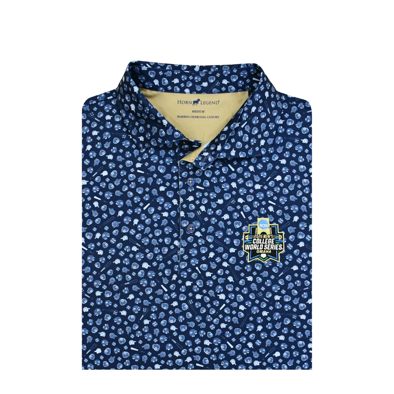CWS navy print polo