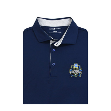2026 NCAA Baseball Men's College World Series Custom Trim Polo - Navy