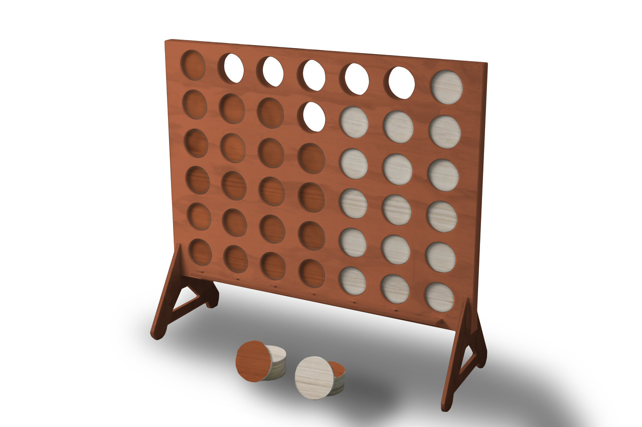 Giant Natural Wood Connect 4 / 4 In A Row / 4 To Score - Premium