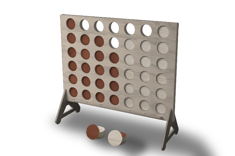 Giant Natural Wood Connect 4 / 4 In A Row / 4 To Score - Premium