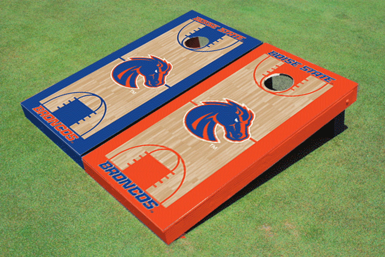 Boise State University Alternating Basketball Court Custom Cornhole Boards