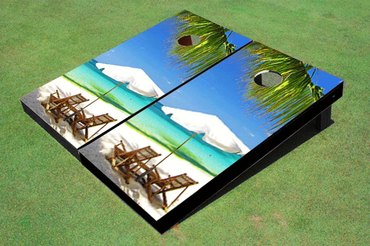 Beach Chair 2 Custom Cornhole Board - All American Tailgate