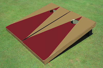 Maroon And Dark Gold Matching Triangle No Stripe Custom Cornhole Board Maroon And Dark Gold Matching Triangle No Stripe Custom Cornhole Board