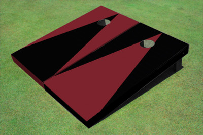 Maroon And Black Alternating Triangle No Stripe Custom Cornhole Board Maroon And Black Alternating Triangle No Stripe Custom Cornhole Board
