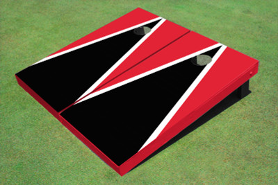 Black And Red Matching Triangle Custom Cornhole Board Black And Red Matching Triangle Custom Cornhole Board