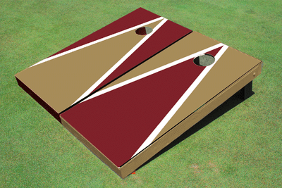 Dark Gold And Maroon Alternating Triangle Custom Cornhole Board Dark Gold And Maroon Alternating Triangle Custom Cornhole Board