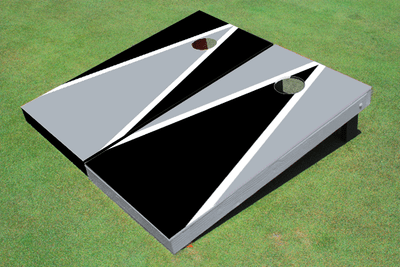 Black And Gray Alternating Triangle Custom Cornhole Board Black And Gray Alternating Triangle Custom Cornhole Board