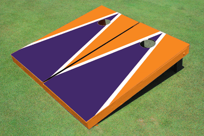 Purple And Orange Matching Triangle Custom Cornhole Board Purple And Orange Matching Triangle Custom Cornhole Board