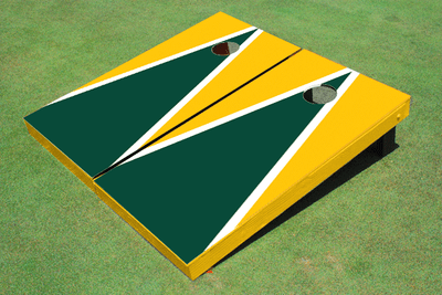 Green And Yellow Matching Triangle Custom Cornhole Board Green And Yellow Matching Triangle Custom Cornhole Board