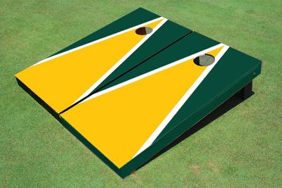 Yellow And Green Matching Triangle Custom Cornhole Board Yellow And Green Matching Triangle Custom Cornhole Board
