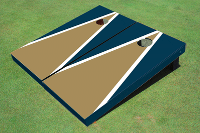 Dark Gold And Navy Matching Triangle Custom Cornhole Board - Aat-1297 Dark Gold And Navy Matching Triangle Custom Cornhole Board - Aat-1297