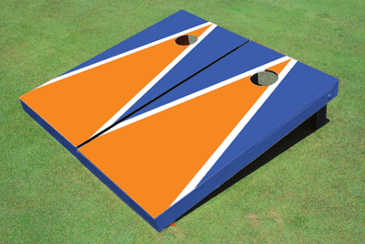 Orange And Royal Matching Triangle Custom Cornhole Board Orange And Royal Matching Triangle Custom Cornhole Board
