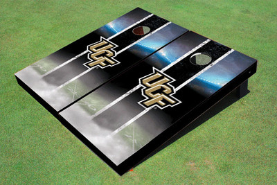 University Of Central Florida Field Long Strip Matching Black Themed Cornhole Boards